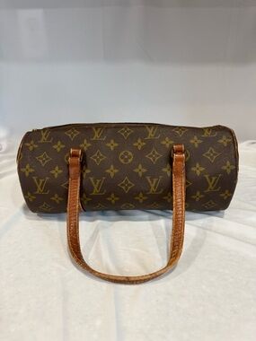 Authentic Louis Vuitton Monogram Papillon 30 size Barrel Bag in Brown and Tan